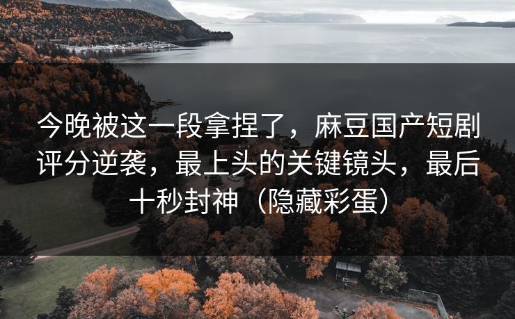 今晚被这一段拿捏了，麻豆国产短剧评分逆袭，最上头的关键镜头，最后十秒封神（隐藏彩蛋）