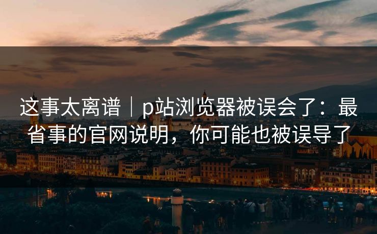 这事太离谱｜p站浏览器被误会了：最省事的官网说明，你可能也被误导了