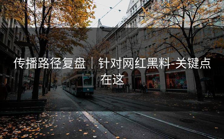 传播路径复盘｜针对网红黑料-关键点在这