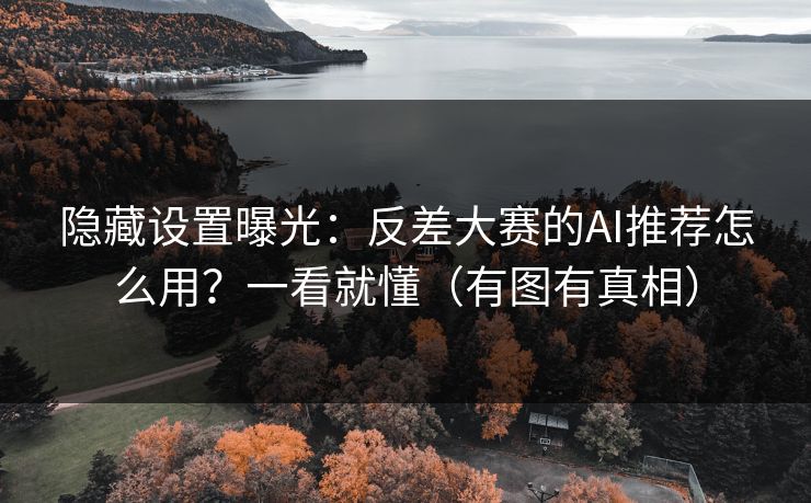 隐藏设置曝光：反差大赛的AI推荐怎么用？一看就懂（有图有真相）