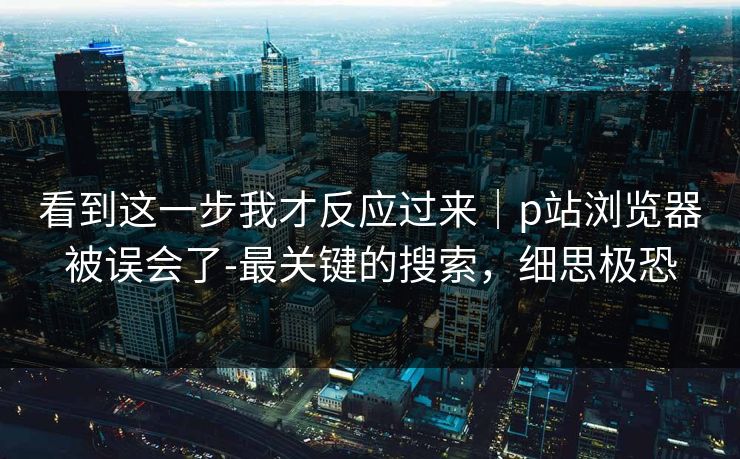看到这一步我才反应过来｜p站浏览器被误会了-最关键的搜索，细思极恐