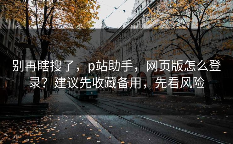 别再瞎搜了，p站助手，网页版怎么登录？建议先收藏备用，先看风险