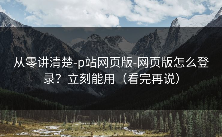 从零讲清楚-p站网页版-网页版怎么登录？立刻能用（看完再说）